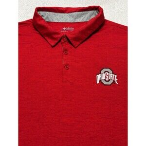 Ohio State Buckeyes Columbia Polo Golf Shirt Mens XL Red Performance Stretch